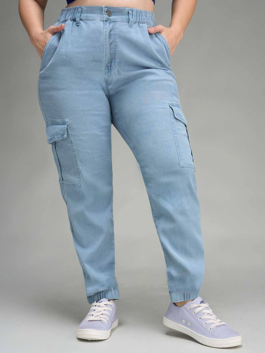 Blue Solid/Plain Regular Jeans | ST23 - view 1