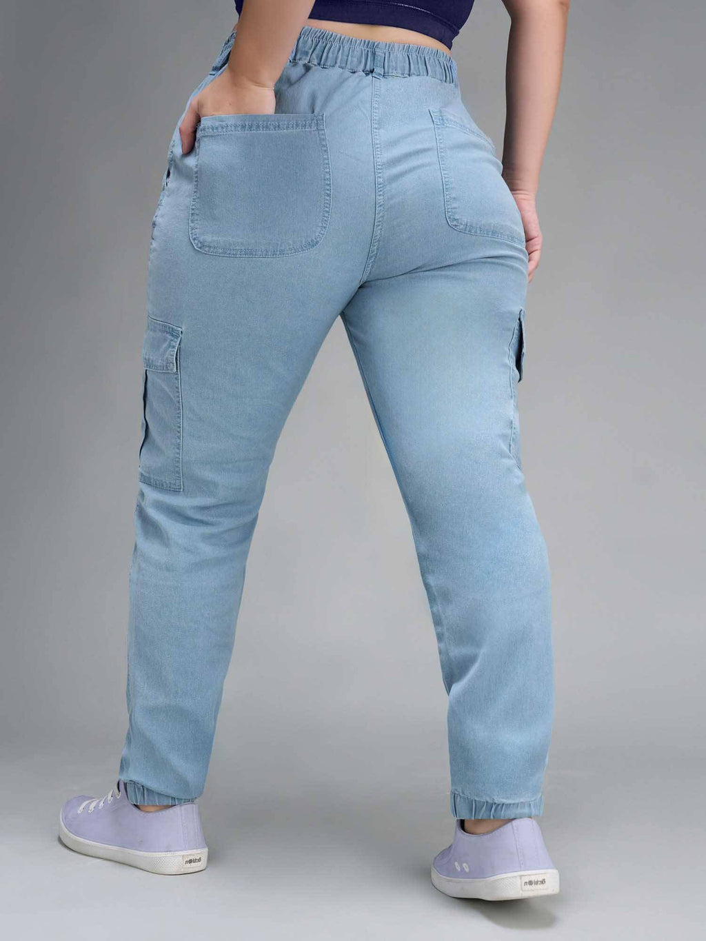 Blue Solid/Plain Regular Jeans | ST23 - view 4