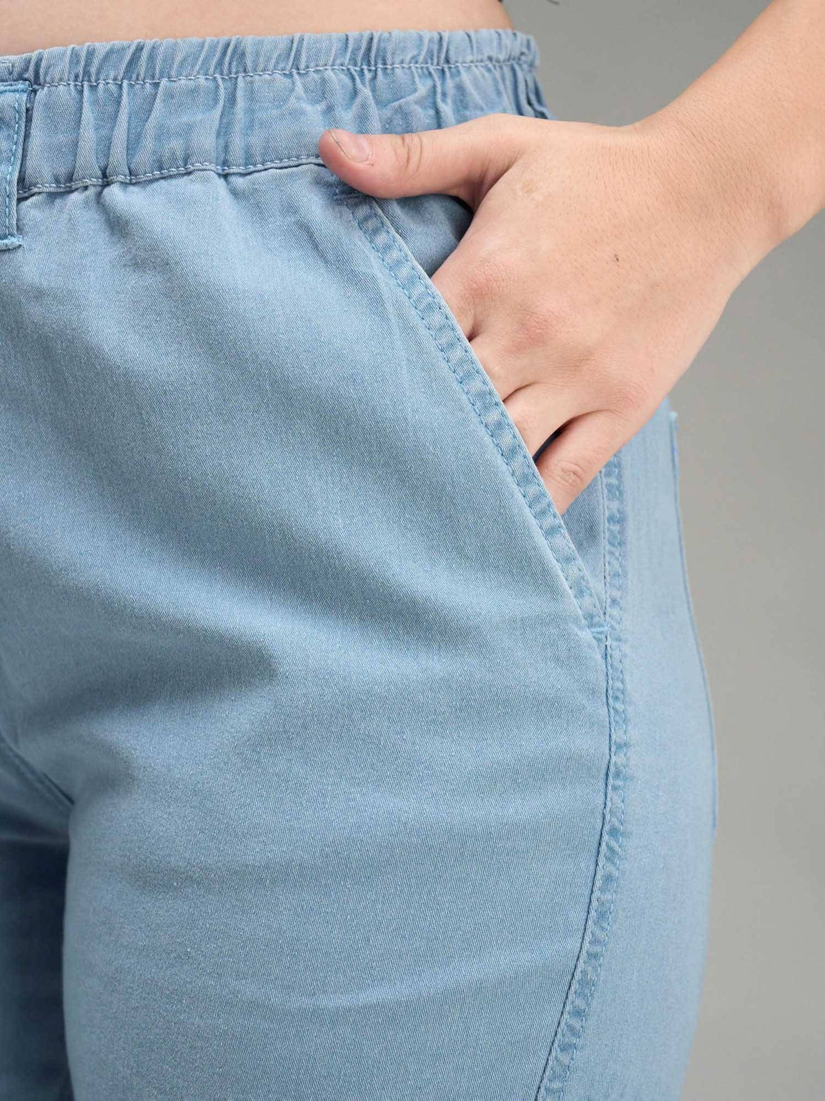 Blue Solid/Plain Regular Jeans | ST23 - view 5