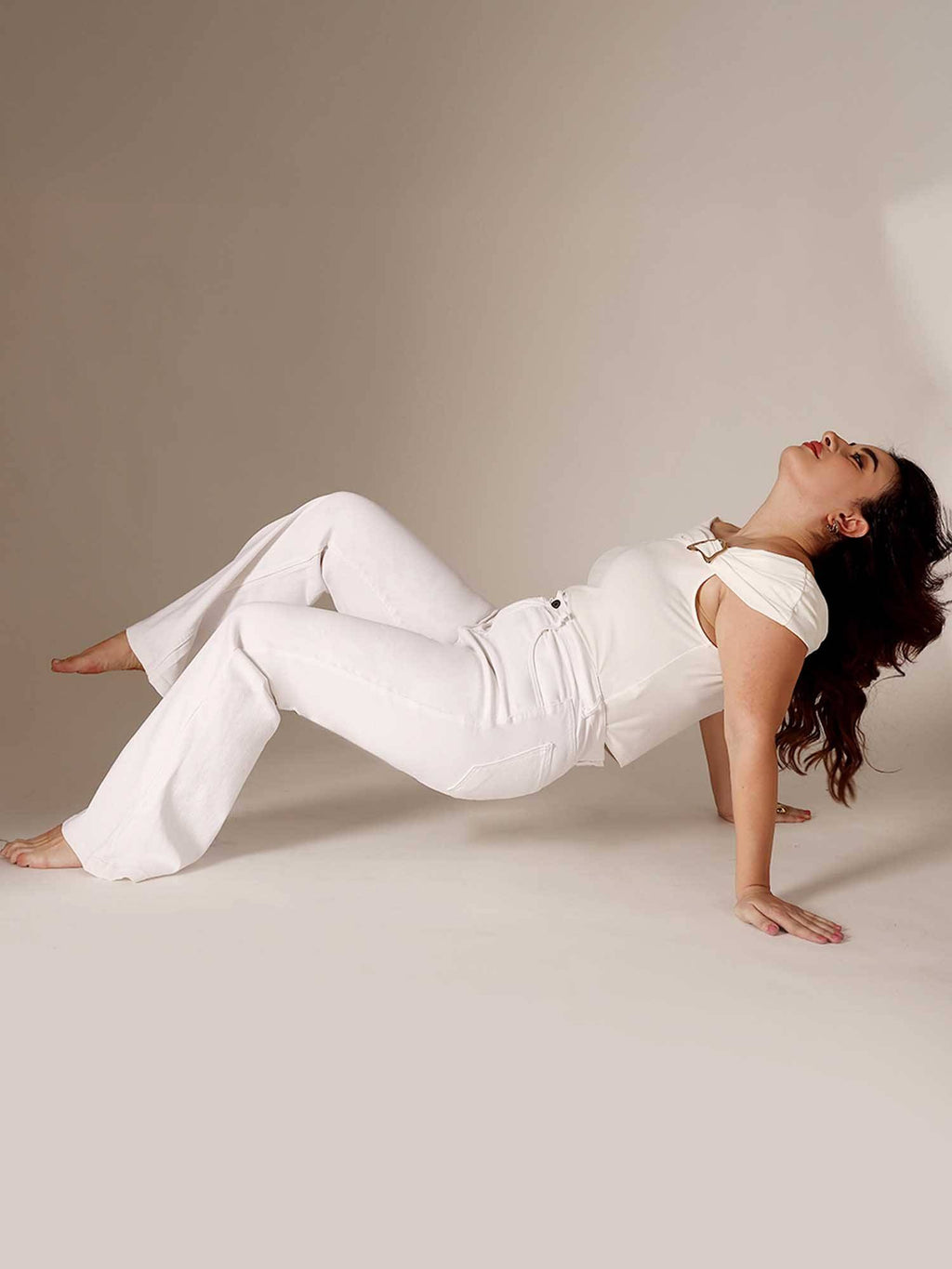 White Solid/Plain Bootcut Jeans | BT10 - view 6
