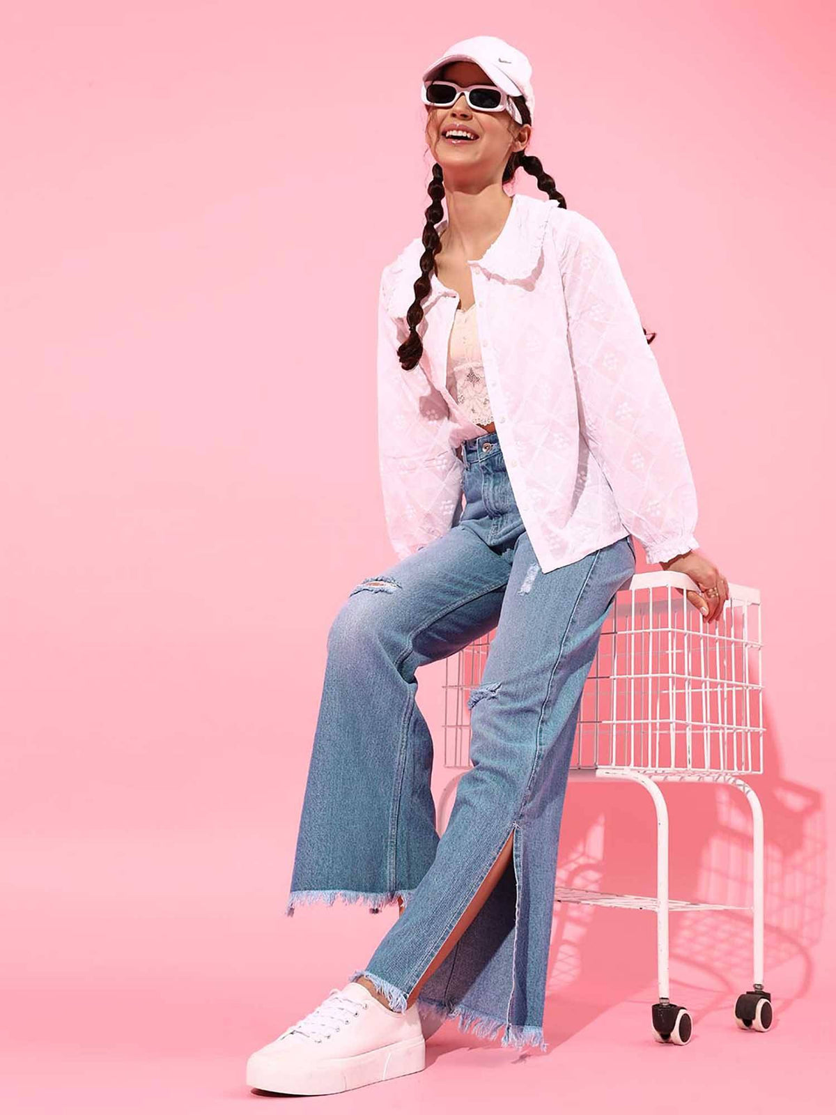 Blue Solid/Plain Bootcut Jeans | BT10 - view 2