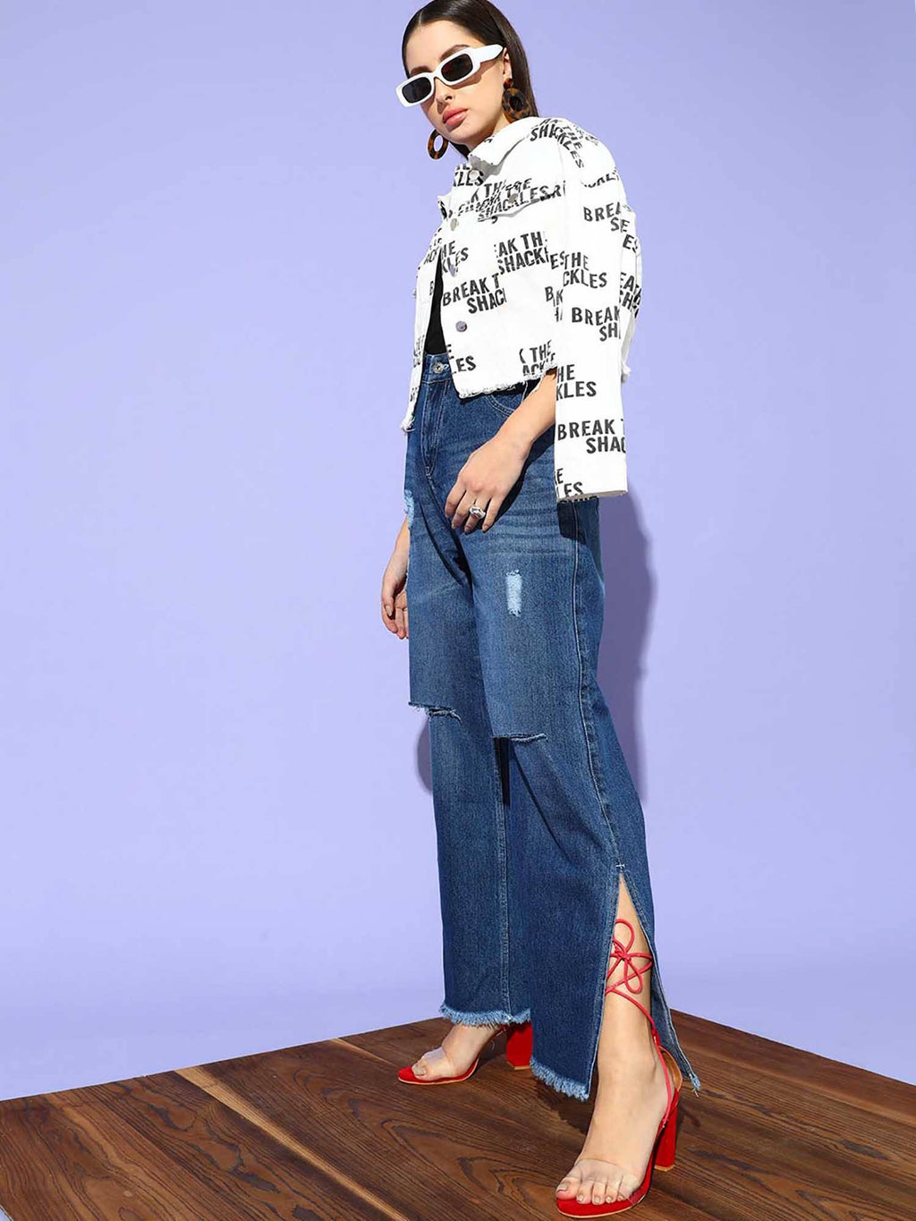 Blue Solid/Plain Bootcut Jeans | BT10 - view 2