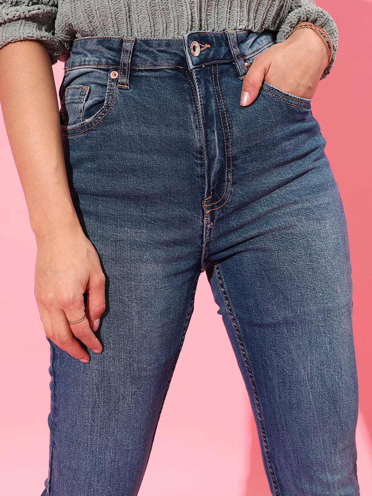 Blue Solid/Plain Bootcut Jeans | BT10 - view 4
