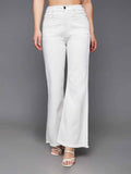 White Solid/Plain Bootcut Jeans | BT10 - view 1
