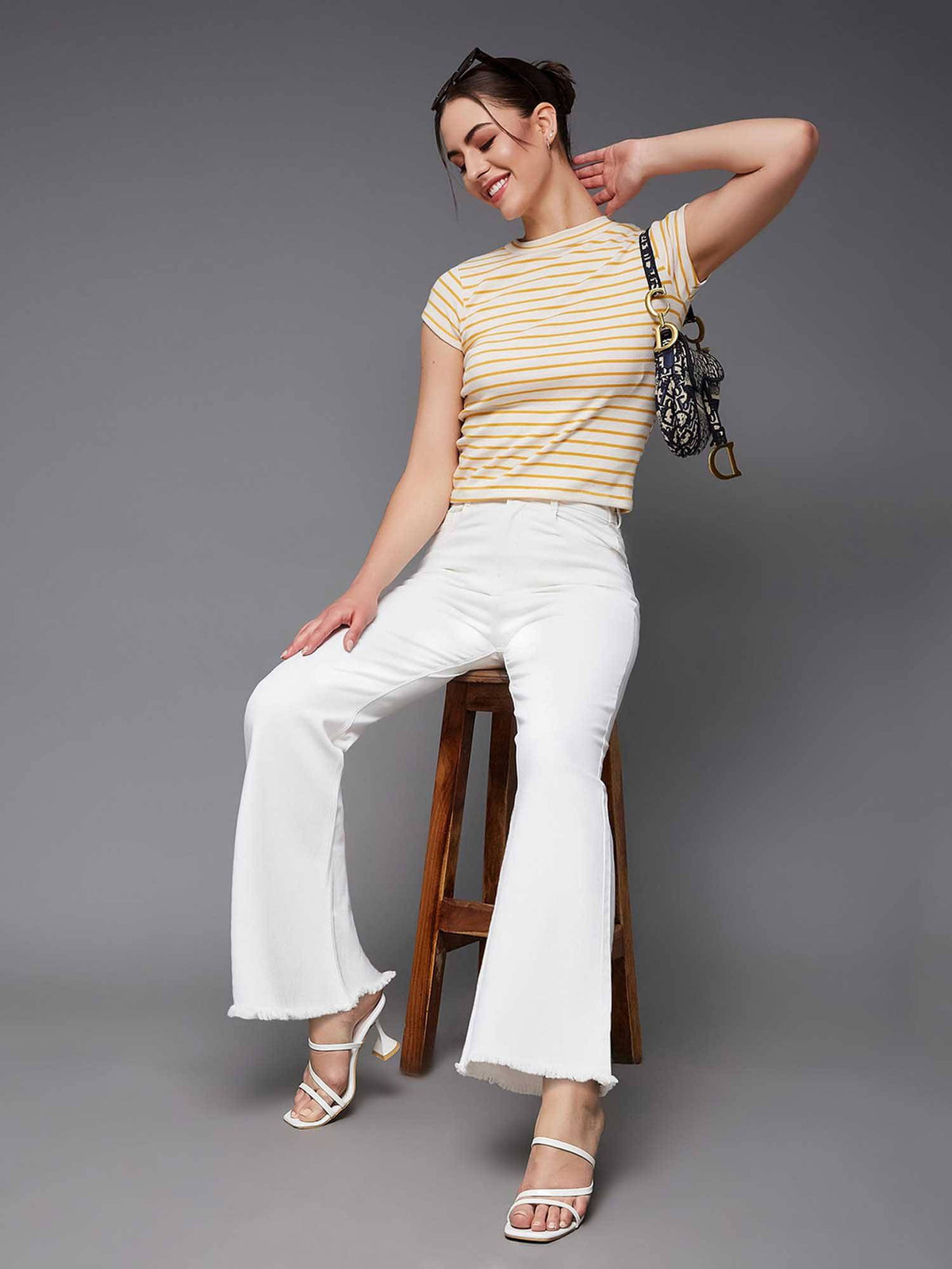 White Solid/Plain Bootcut Jeans | BT10 - view 4