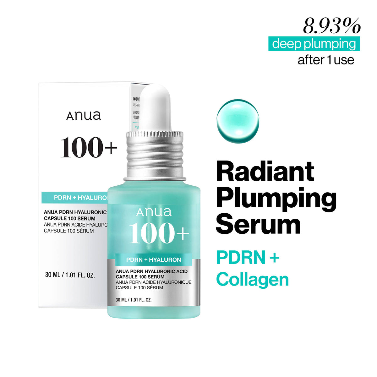 Pdrn Hyaluronic Acid Capsule 100 Serum with Collagen For Plump, Dewy, Radiant Glass Skin | Z8 - view 1