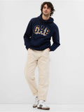 Navy Blue Men's Logo Print Hooded Sweatshirt | HD56 - view 1