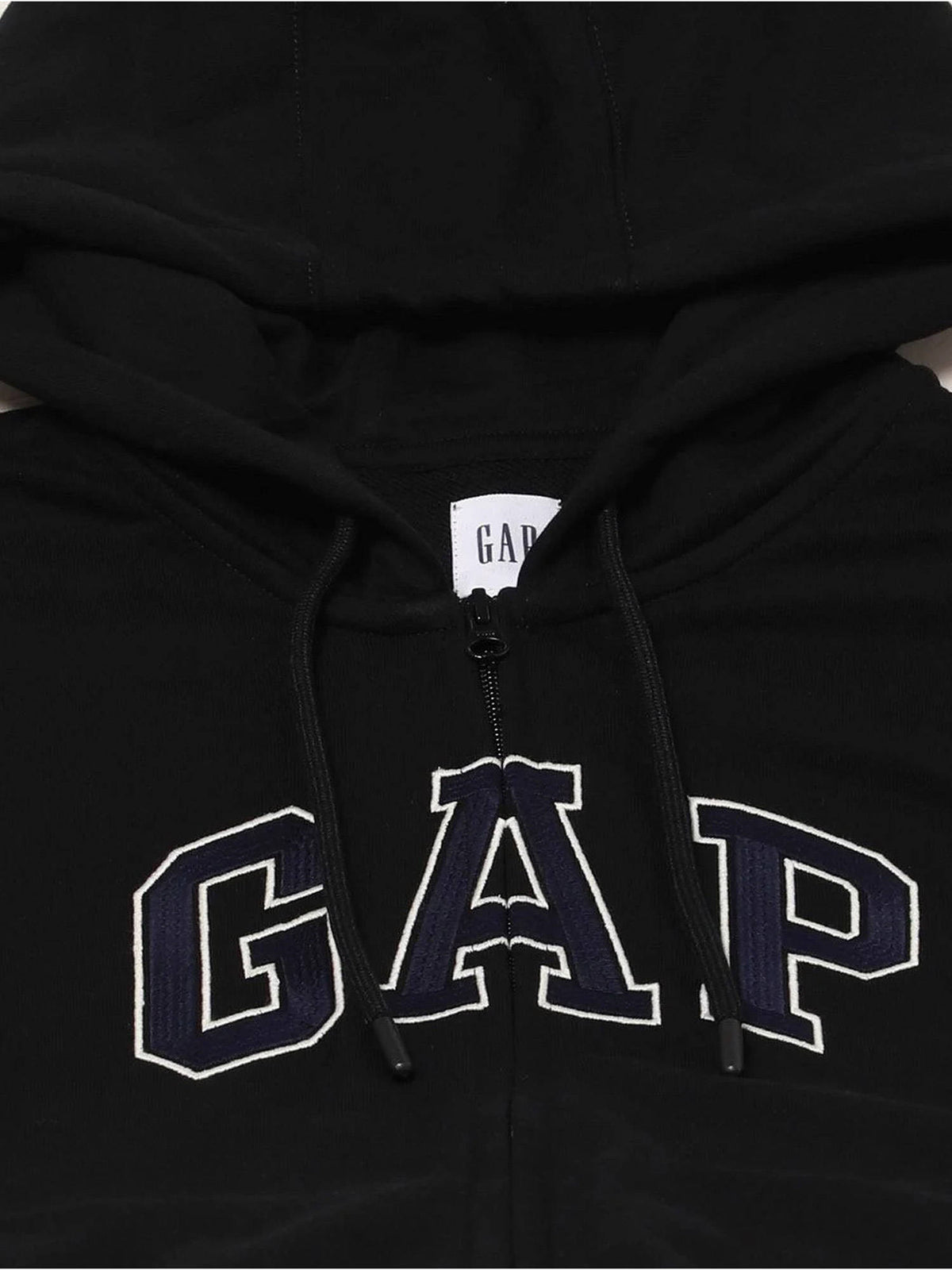 Black Men's Logo Print Zip-Front Full Sleeve Hooded Sweatshirt | HD56 - view 4