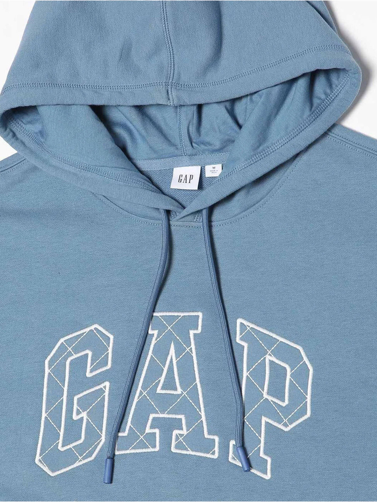 Blue Men's Logo Print Hooded Hoodie Sweatshirt | HD56 - view 4