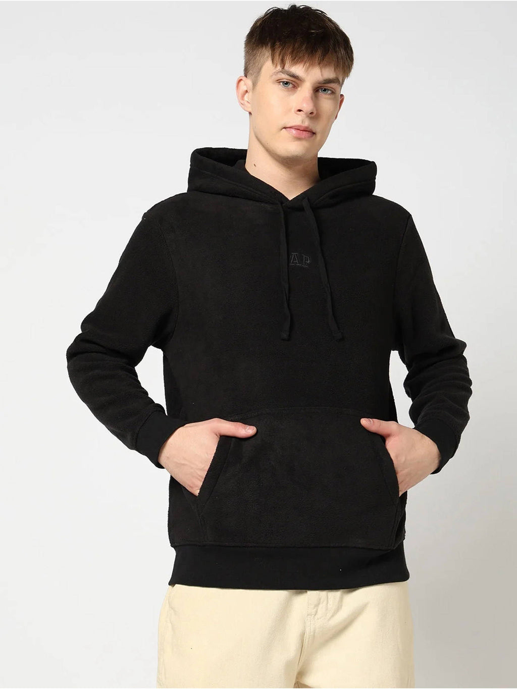 Black Men's Full Sleeve Hooded Sweatshirt | HD56 - view 1