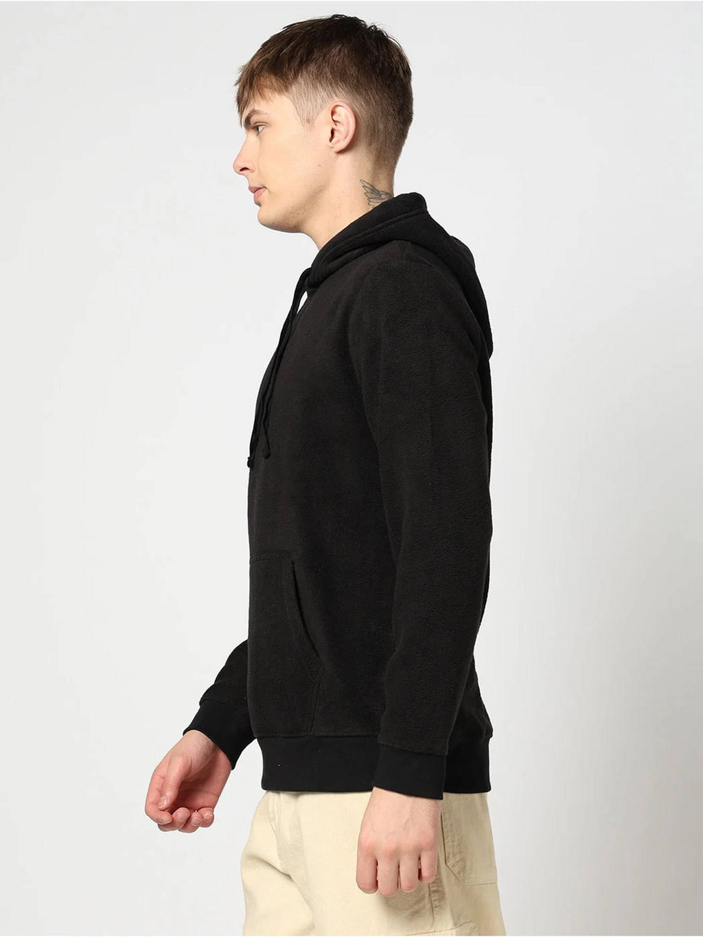 Black Men's Full Sleeve Hooded Sweatshirt | HD56 - view 3