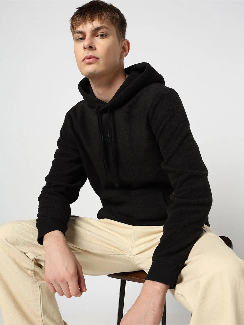 Black Men's Full Sleeve Hooded Sweatshirt | HD56 - view 5
