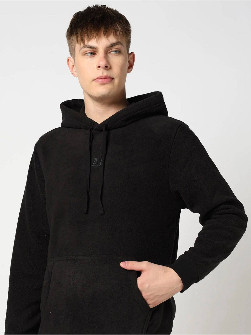 Black Men's Full Sleeve Hooded Sweatshirt | HD56 - view 7