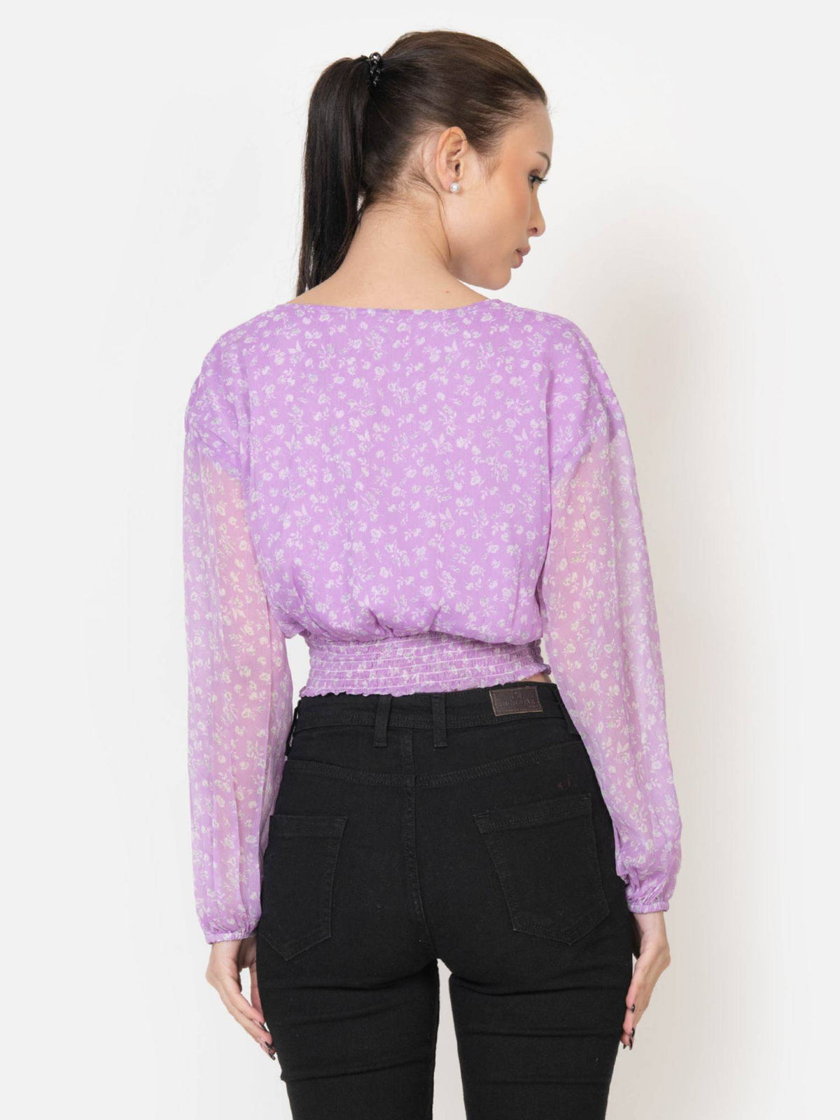 Womens Lavender Crop Top | CT61 - view 2