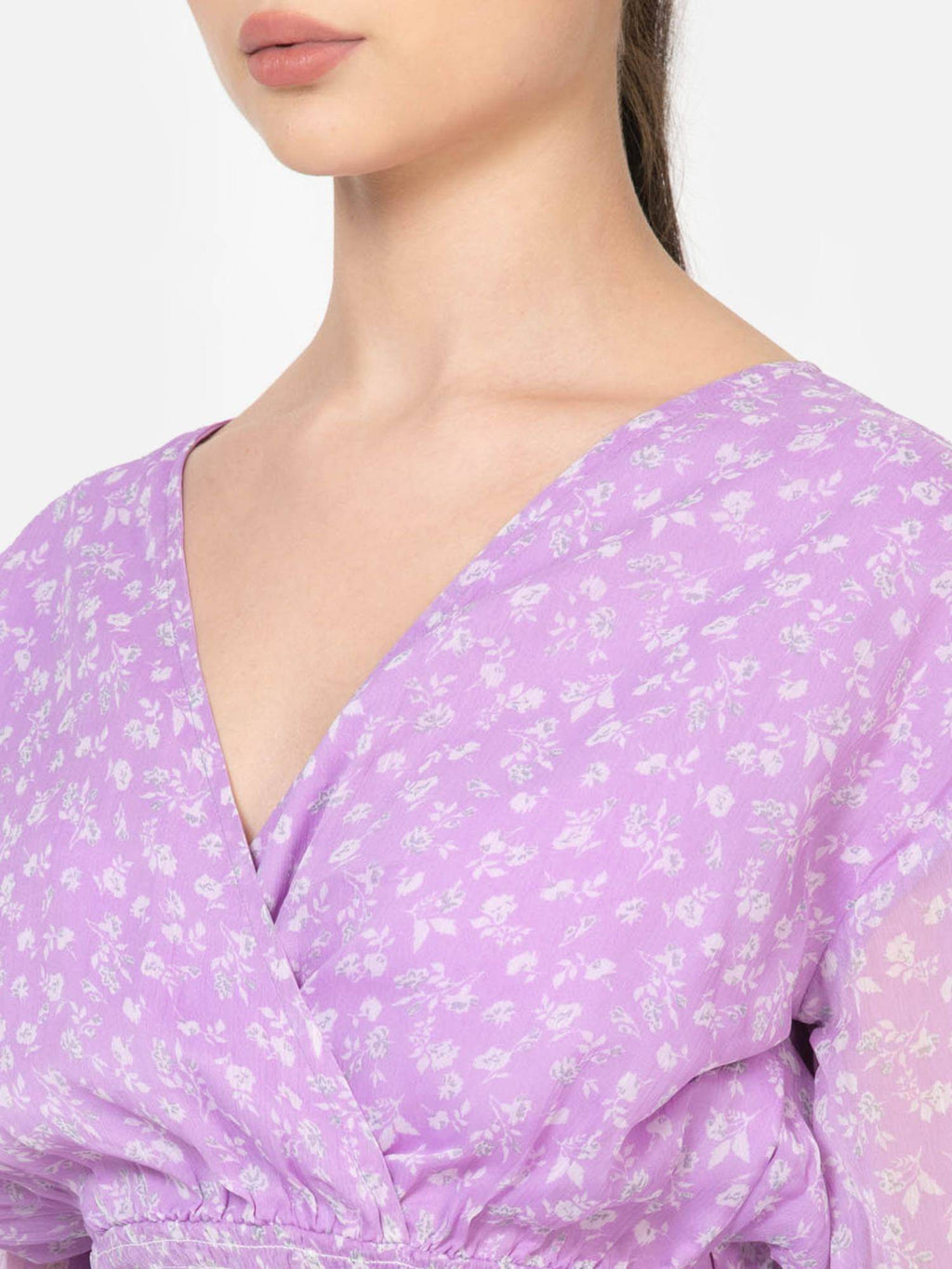 Womens Lavender Crop Top | CT61 - view 5