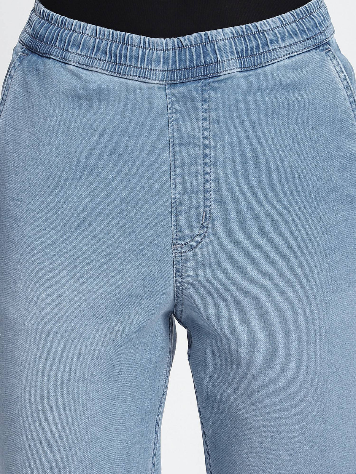 Blue Women Solid Tapered Fit Jeans | RF89 - view 4