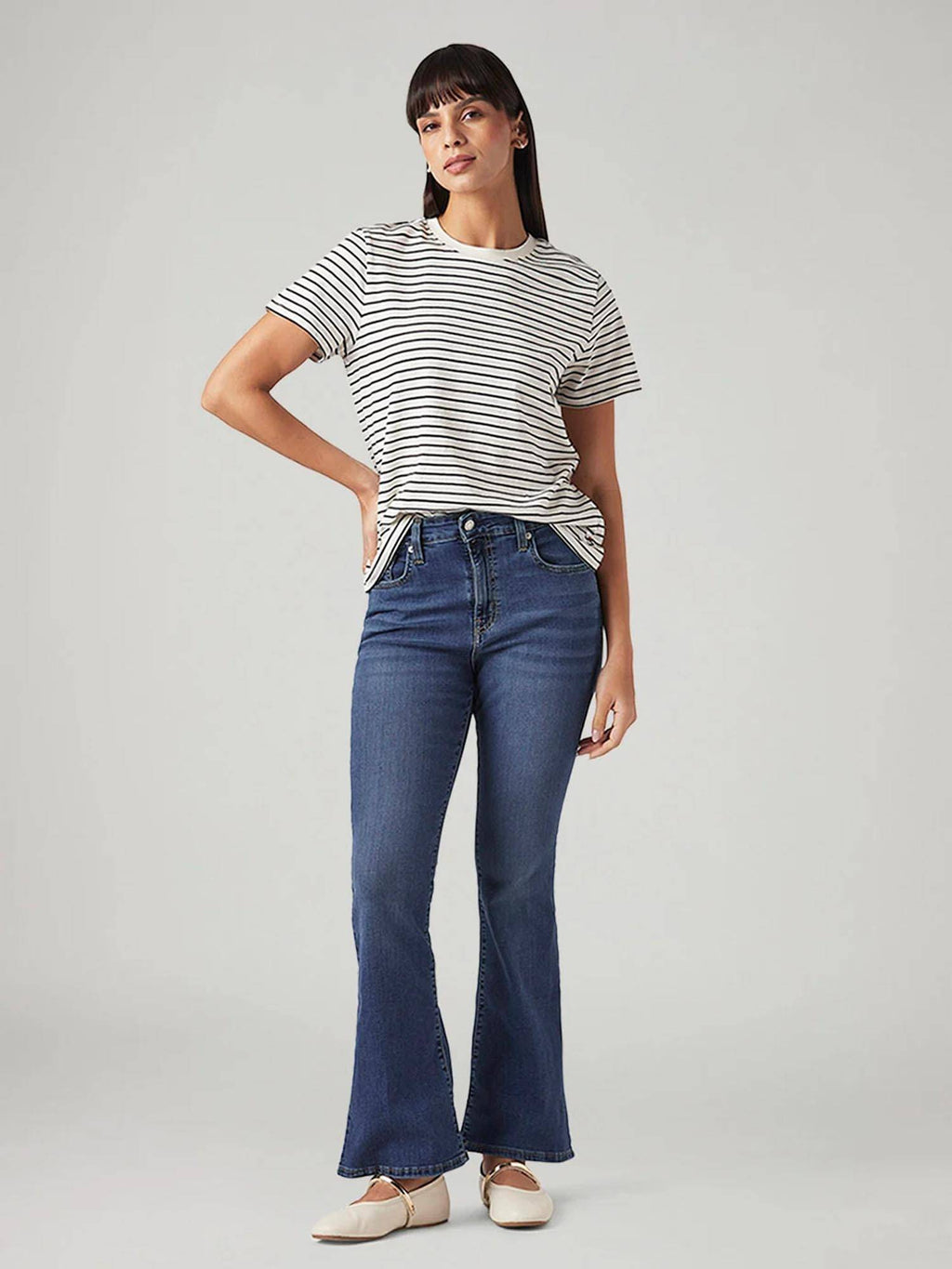 Women 726 Blue Solid Jeans | BT10 - view 3
