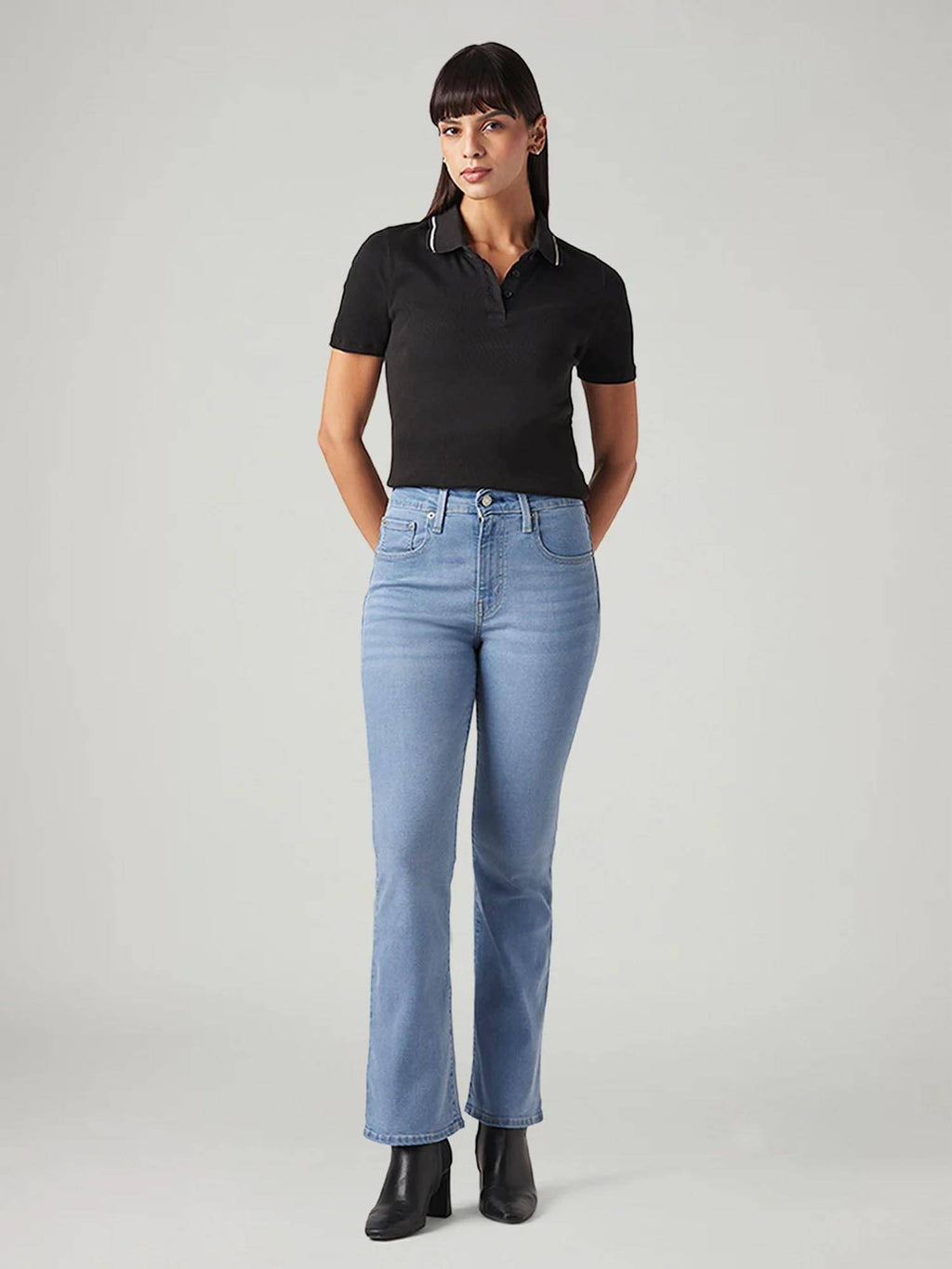 Women 725 Blue Solid Jeans | ST23 - view 2