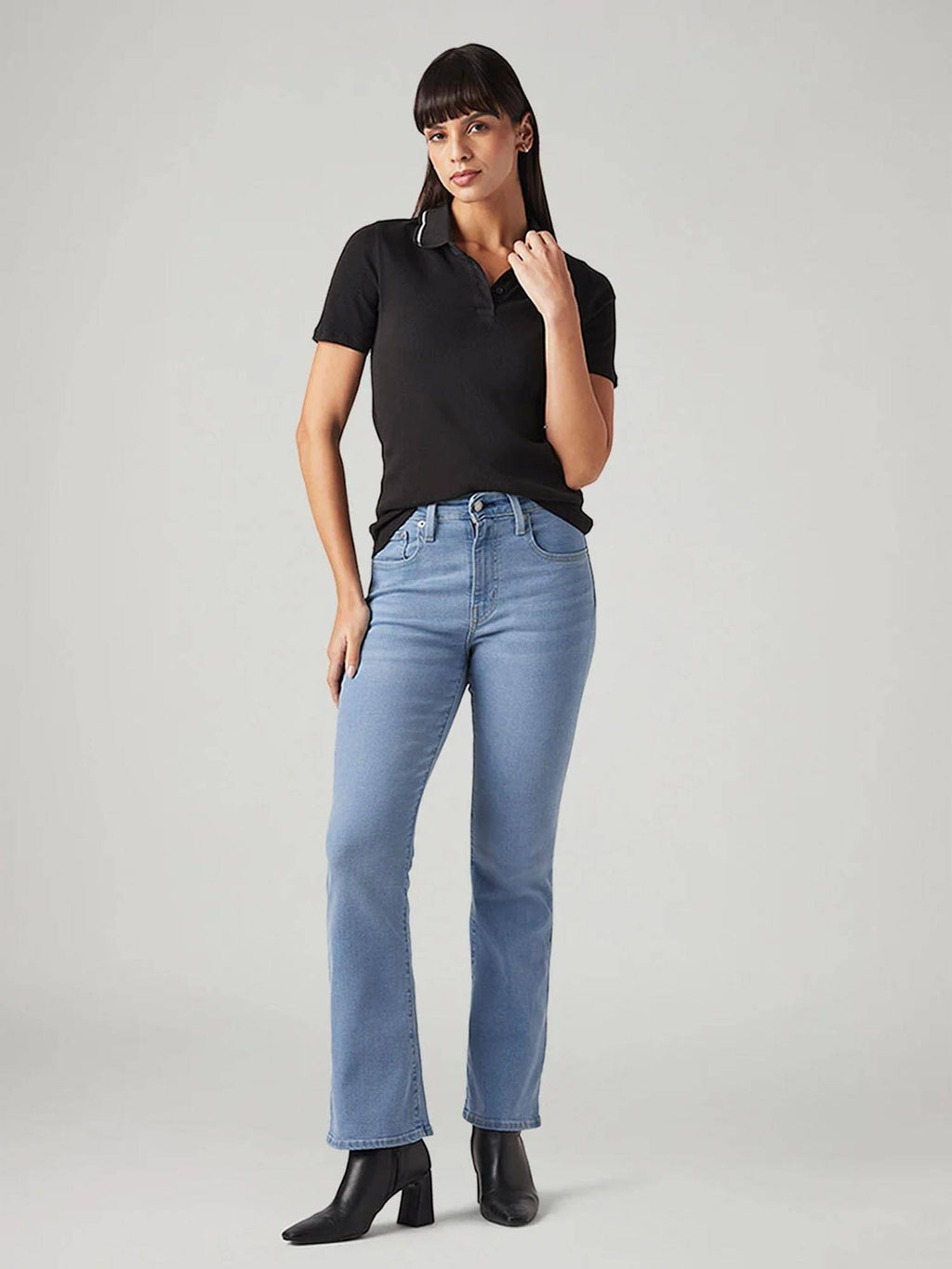 Women 725 Blue Solid Jeans | ST23 - view 3
