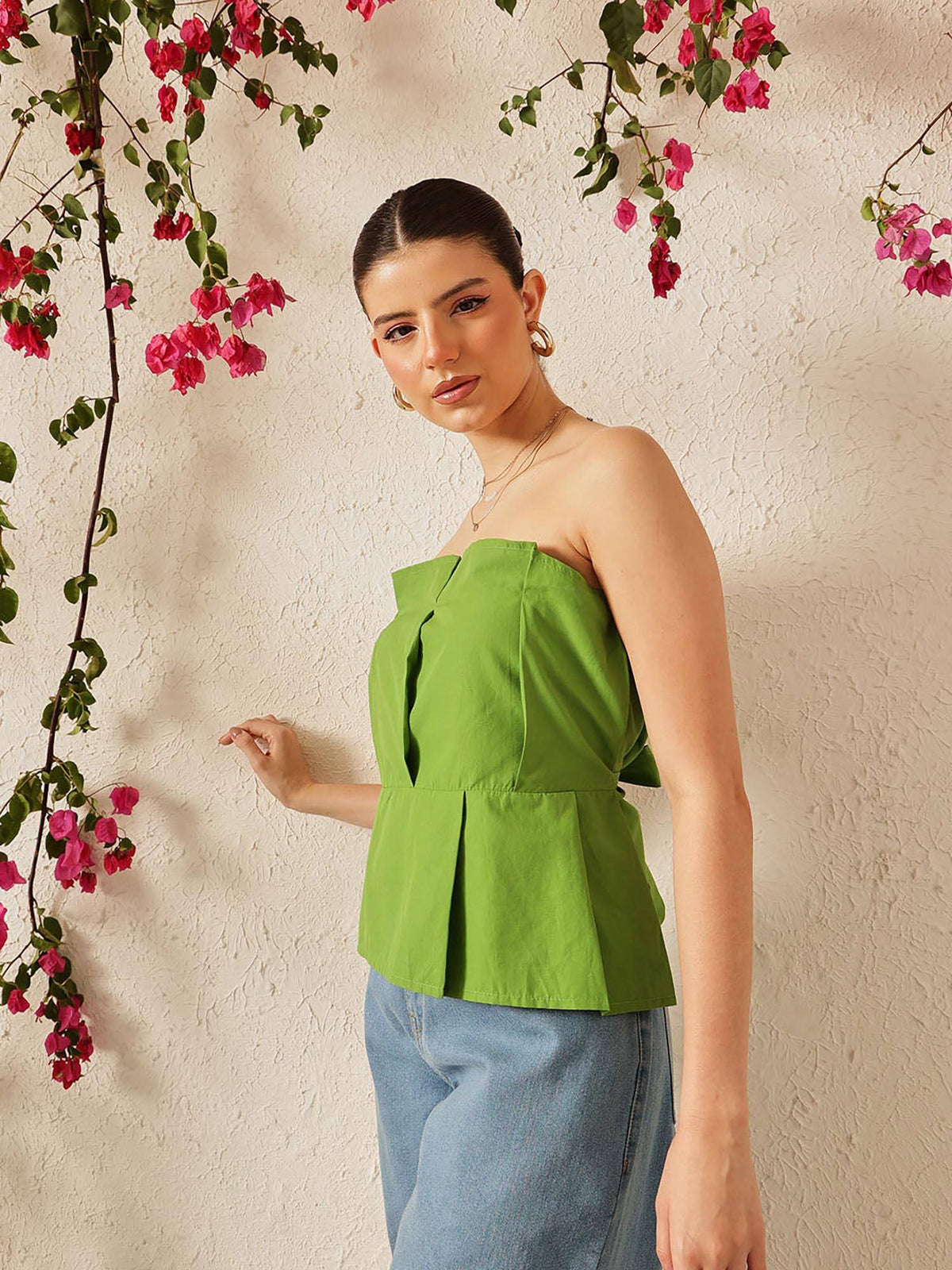 Women Green Solid Top | TT90 - view 4