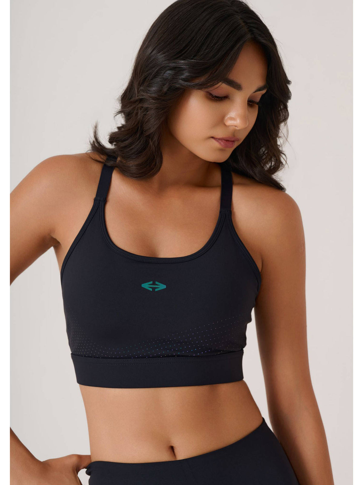 Solid Slim Fit Sleeveless Power Yoga Edition Black Sports Bra | sb09 - view 2