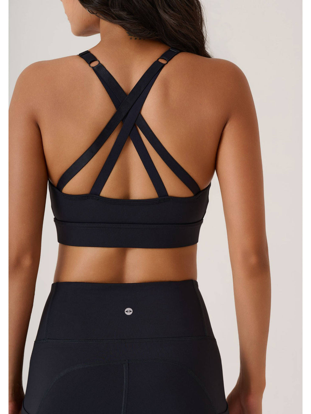 Solid Slim Fit Sleeveless Power Yoga Edition Black Sports Bra | sb09 - view 3