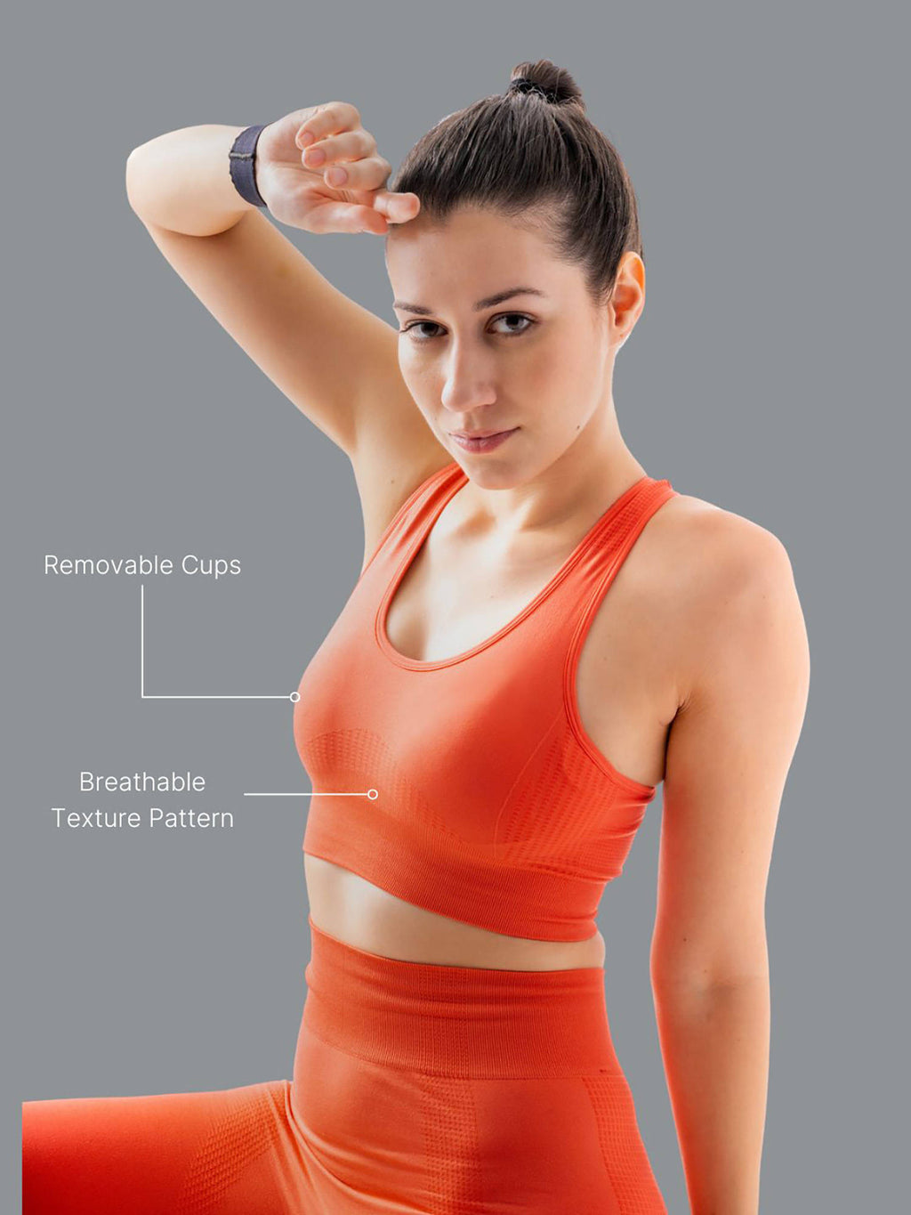 Solid Slim Fit Sleeveless Teal Sports Bra | sb09 - view 7