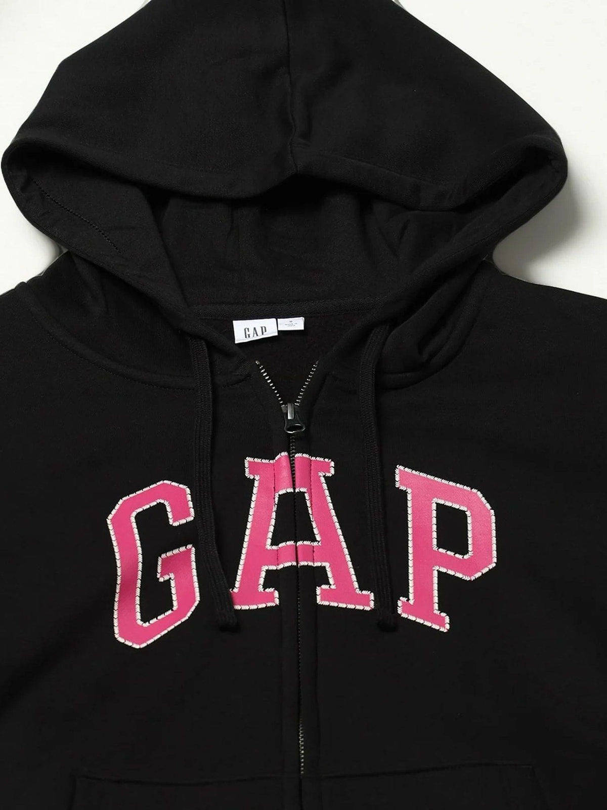 Black Logo Relaxed Fit Full Sleeve Zip-Front Sweatshirt | HD56 - view 4