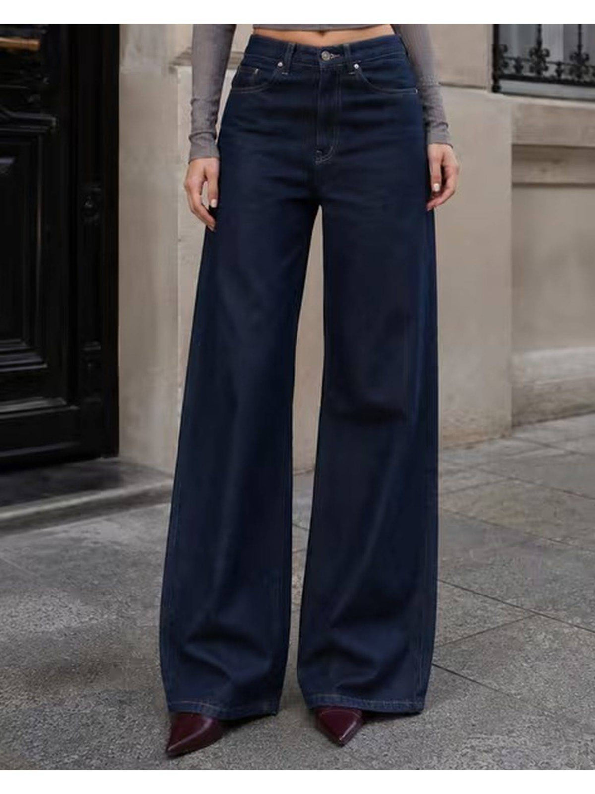 Bata Blue Wideleg Streachable High Rise Jeans | WL90 - view 1