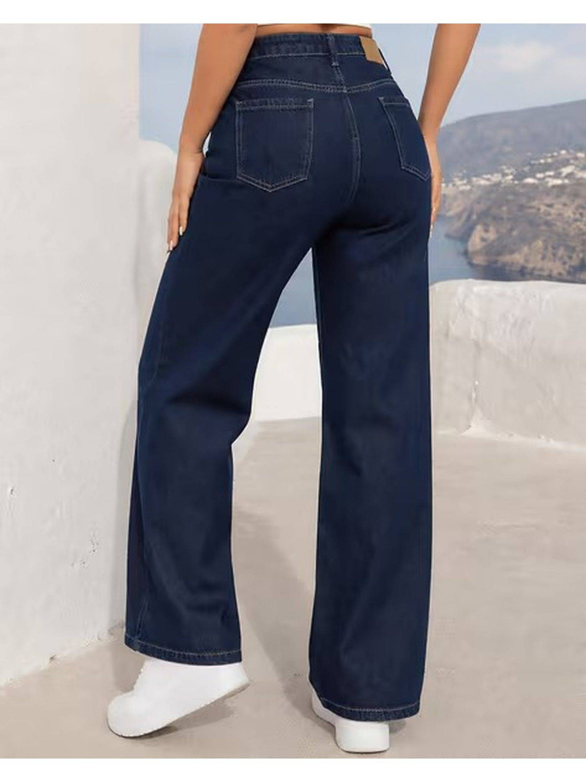 Bata Blue Wideleg Streachable High Rise Jeans | WL90 - view 2