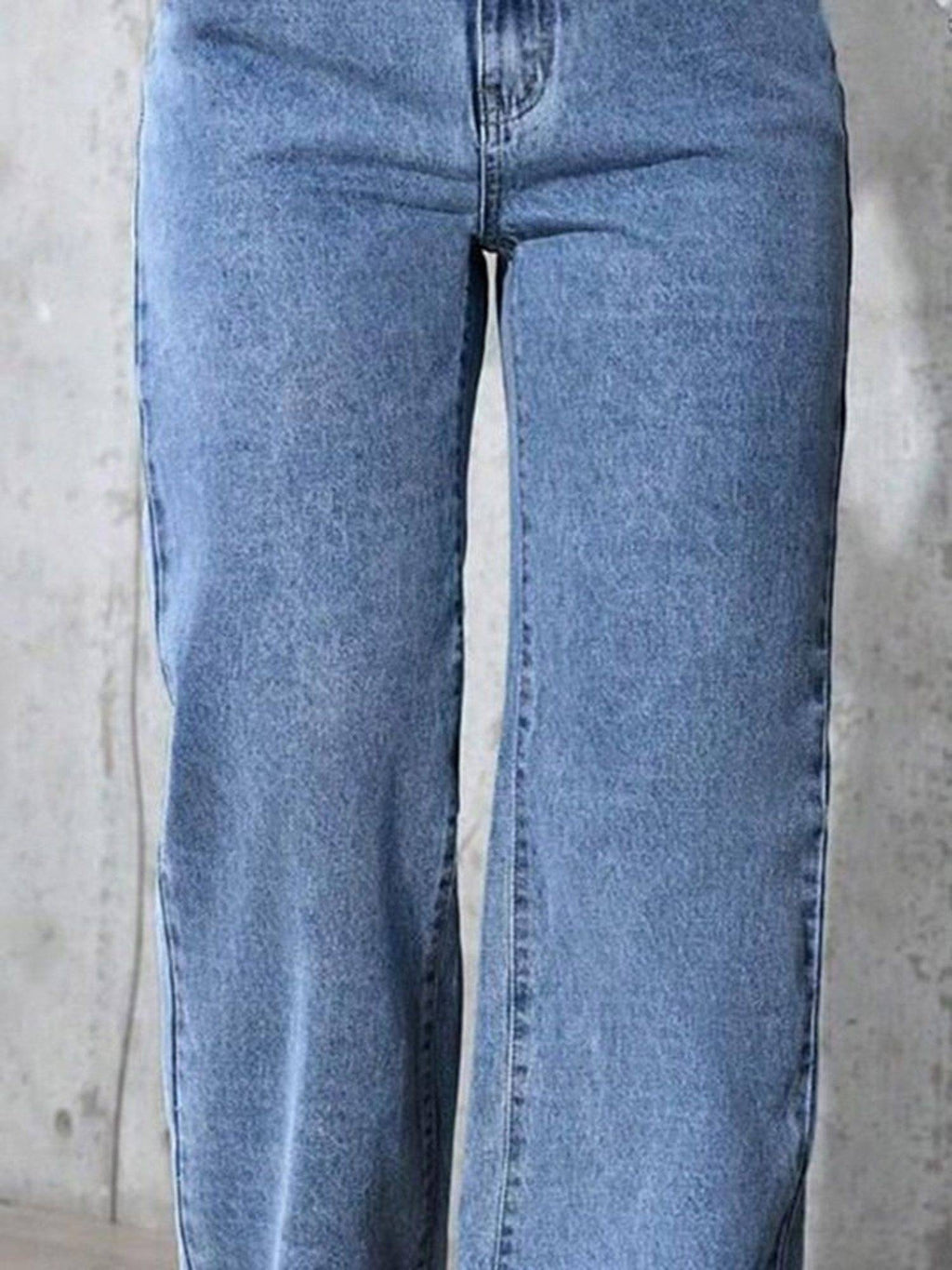 Blue Wideleg Streachable High Rise Jeans | WL90 - view 6