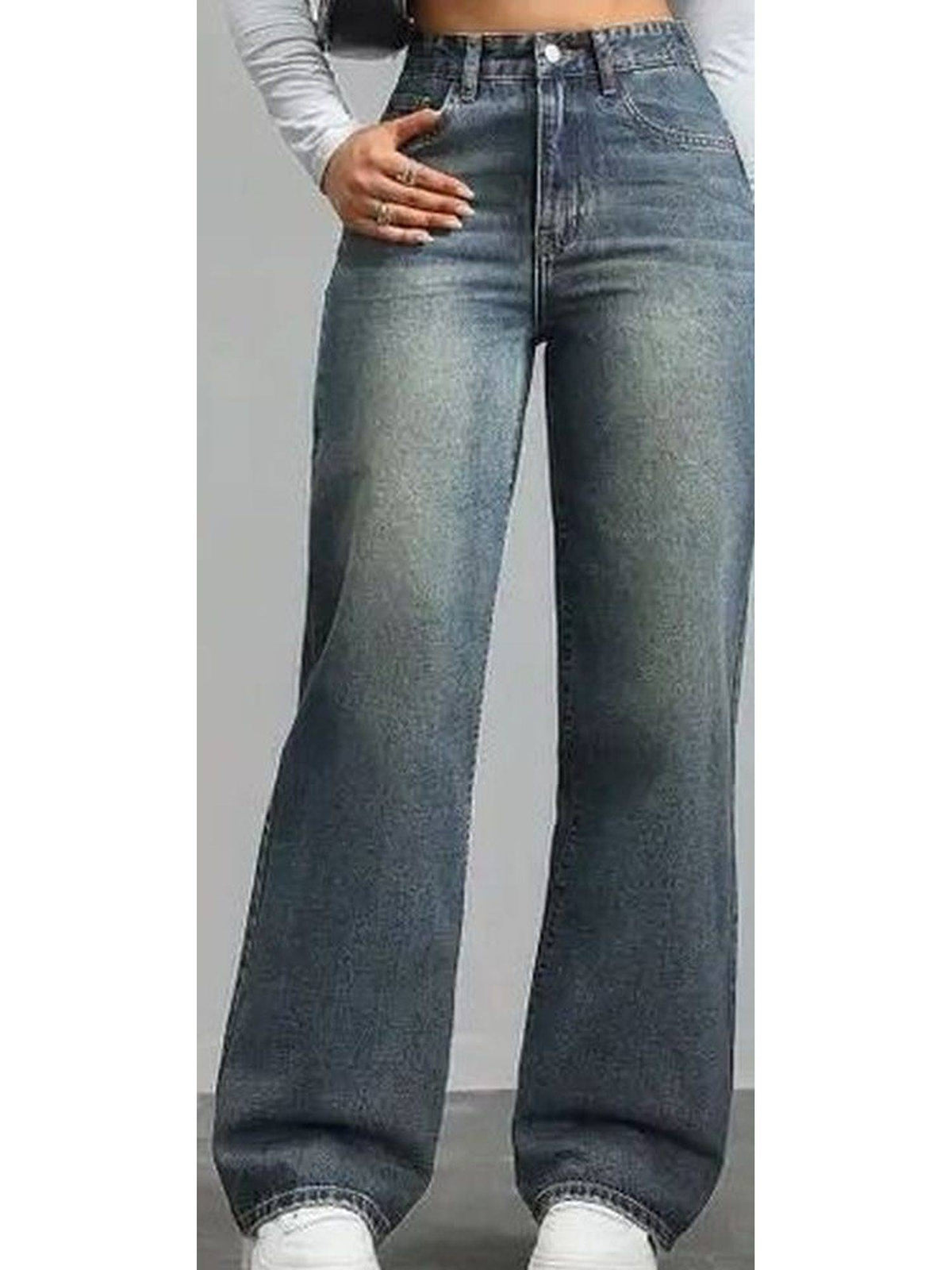 Tint Green Wideleg Streachable High Rise Jeans | WL90 - view 4