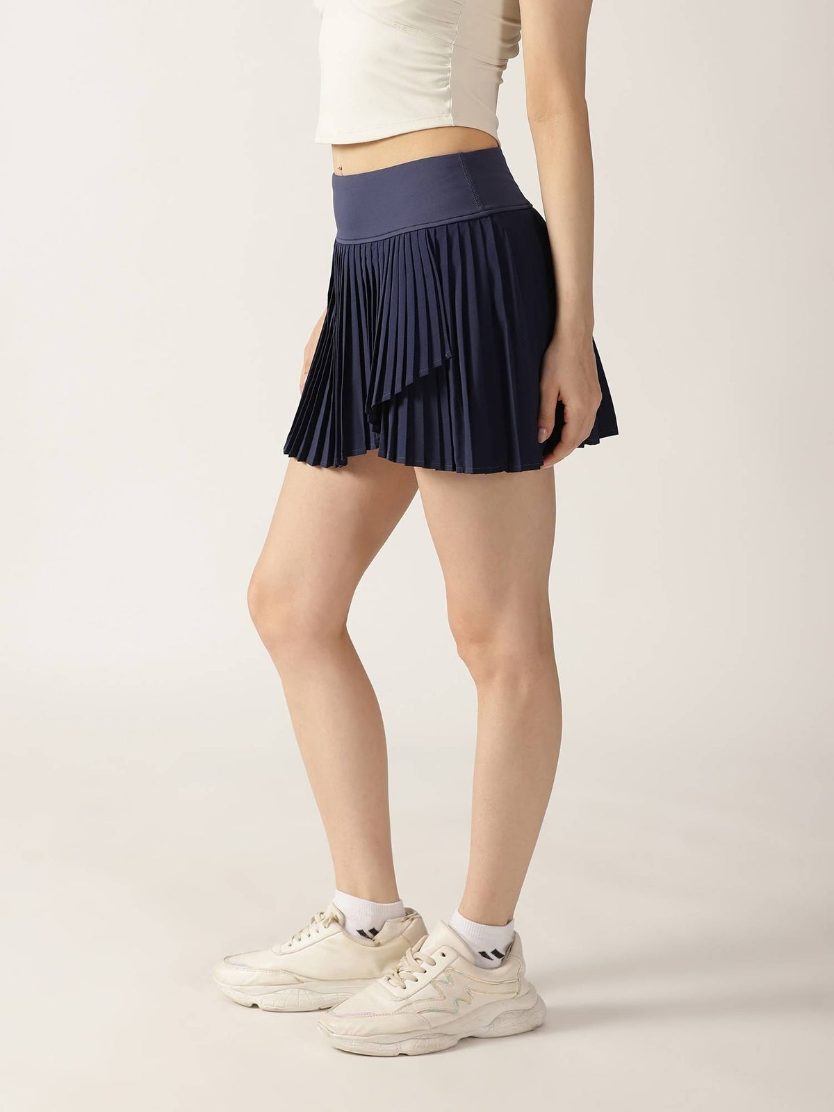 Women Navy Blue Playdate Pleated Skorts - view 3