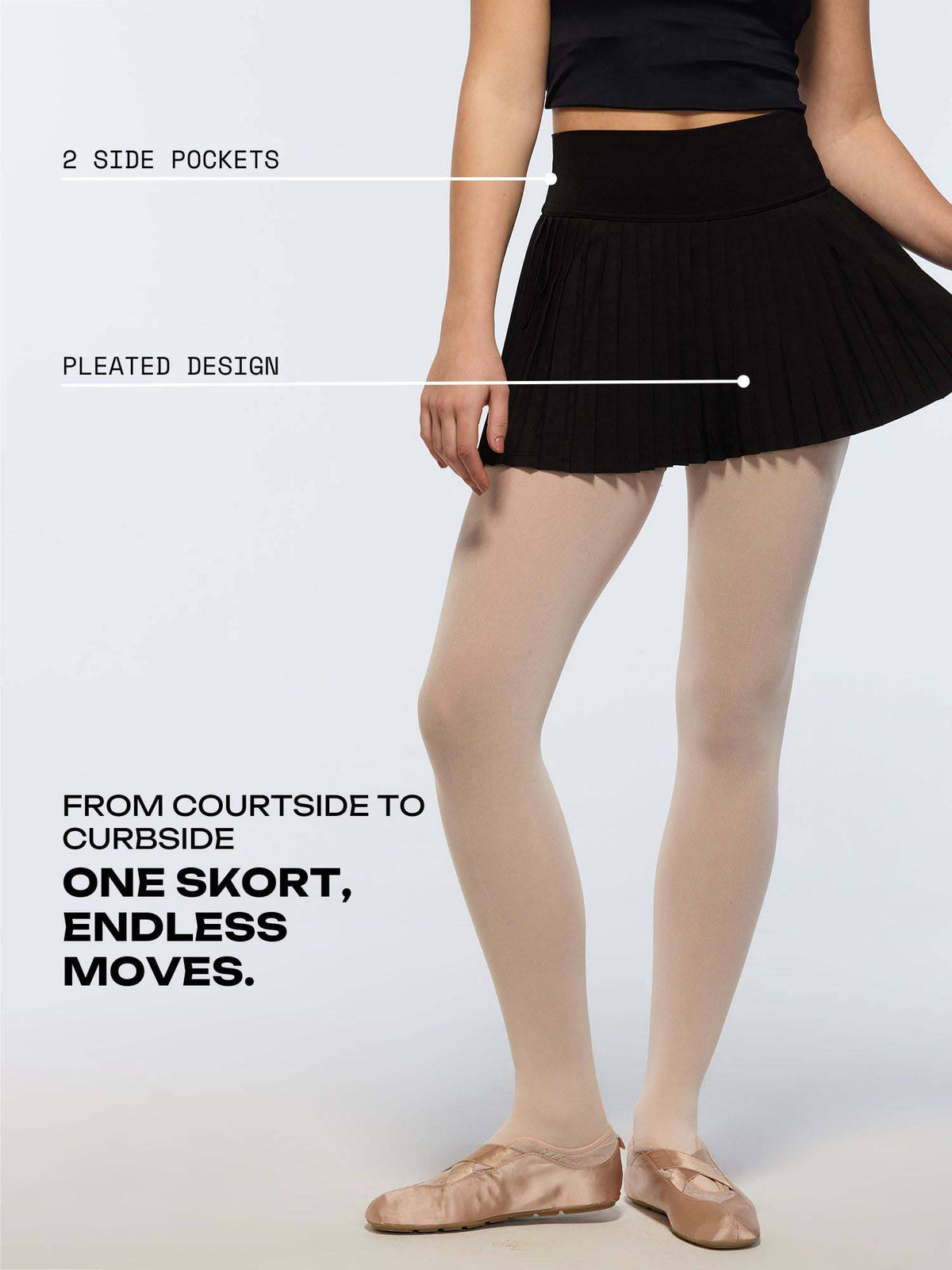 Ivory Plie Pleated Skort - view 9