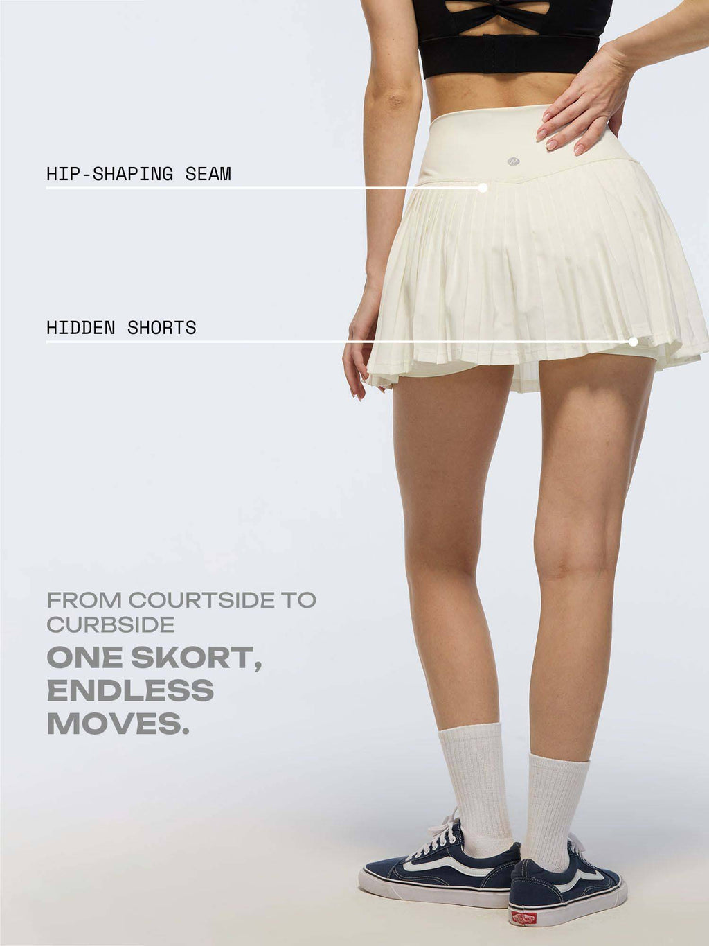Ivory Plie Pleated Skort - view 2