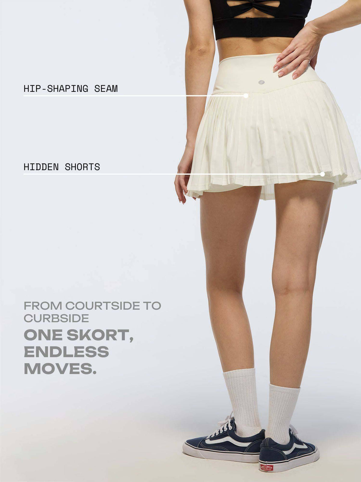 Ivory Plie Pleated Skort - view 2
