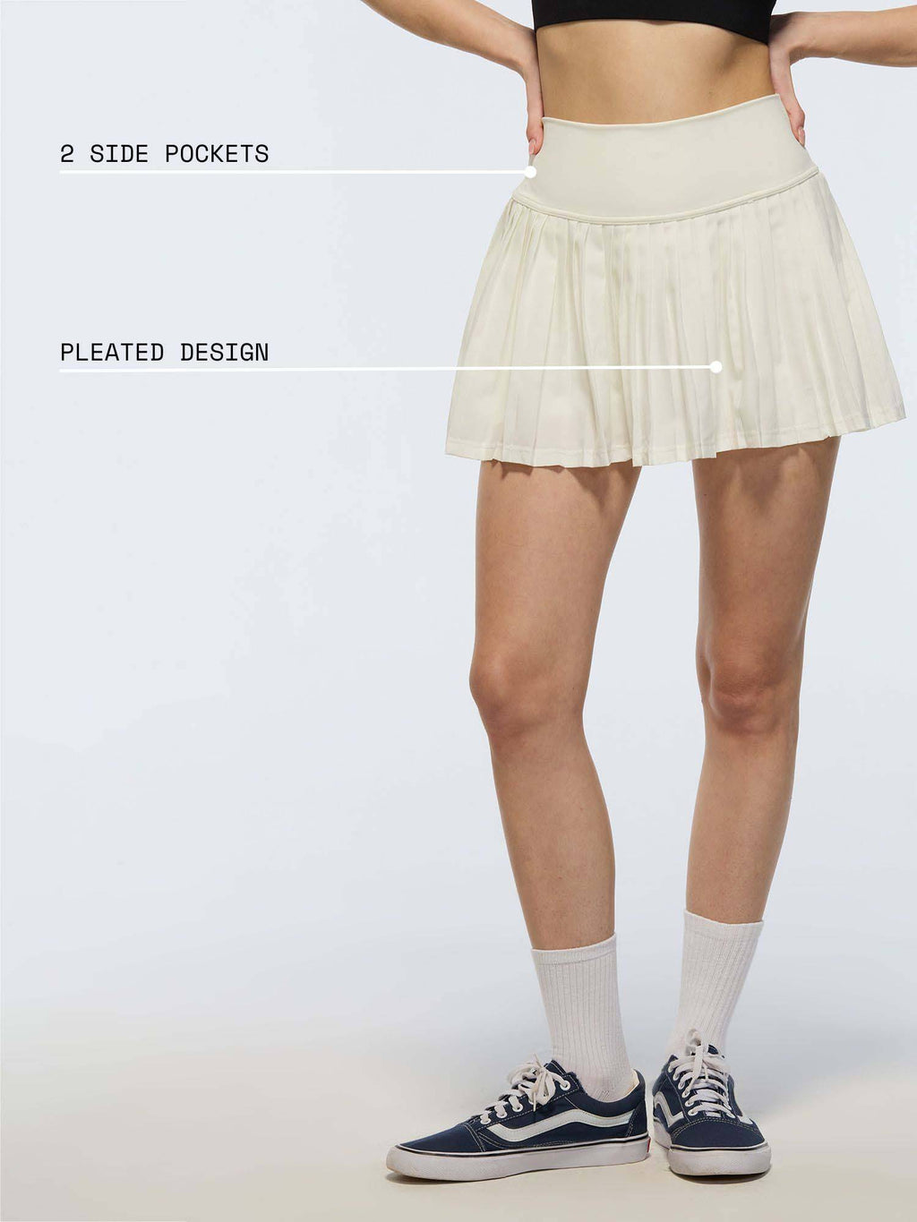 Ivory Plie Pleated Skort - view 3