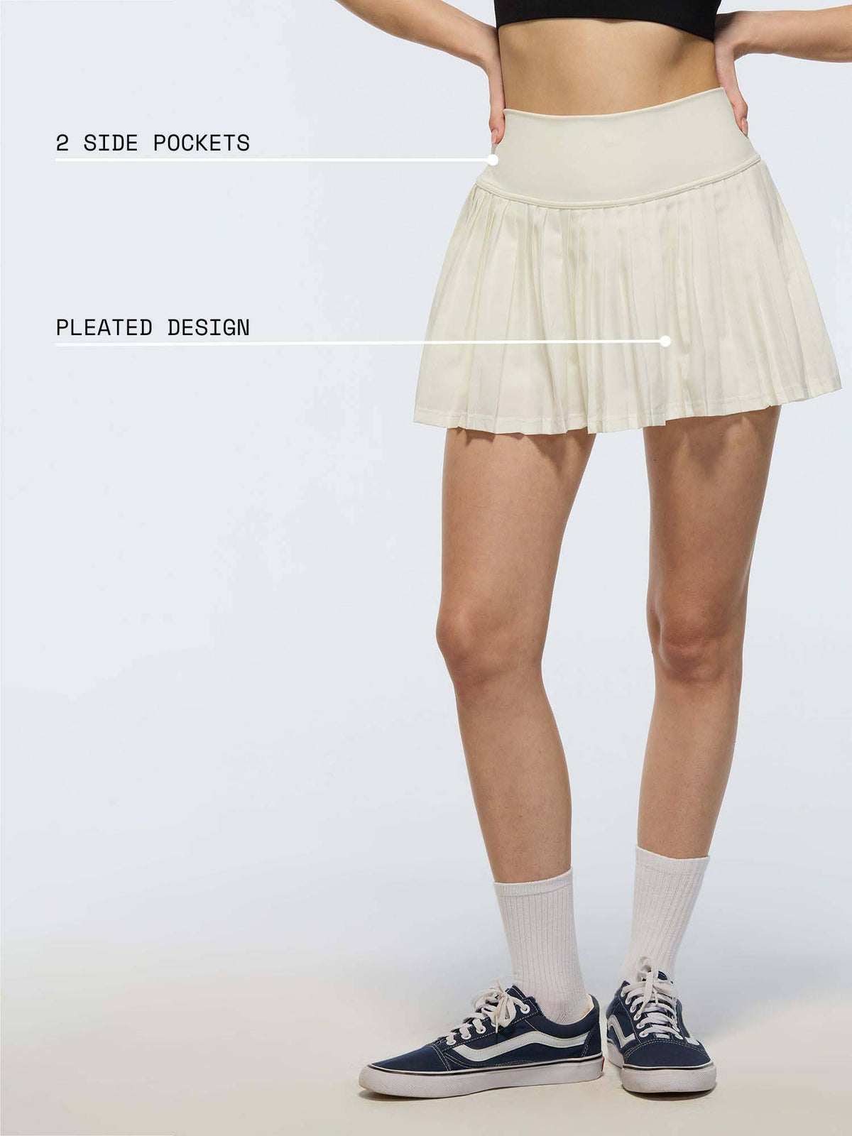 Ivory Plie Pleated Skort - view 3