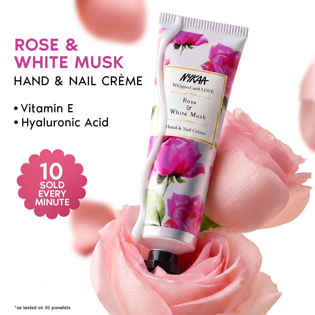 Nykaa Wanderlust Hand & Nail Cream - Rose & White Musk | Hydration with Vitamin E & Hyaluronic Acid | B20 - view 78