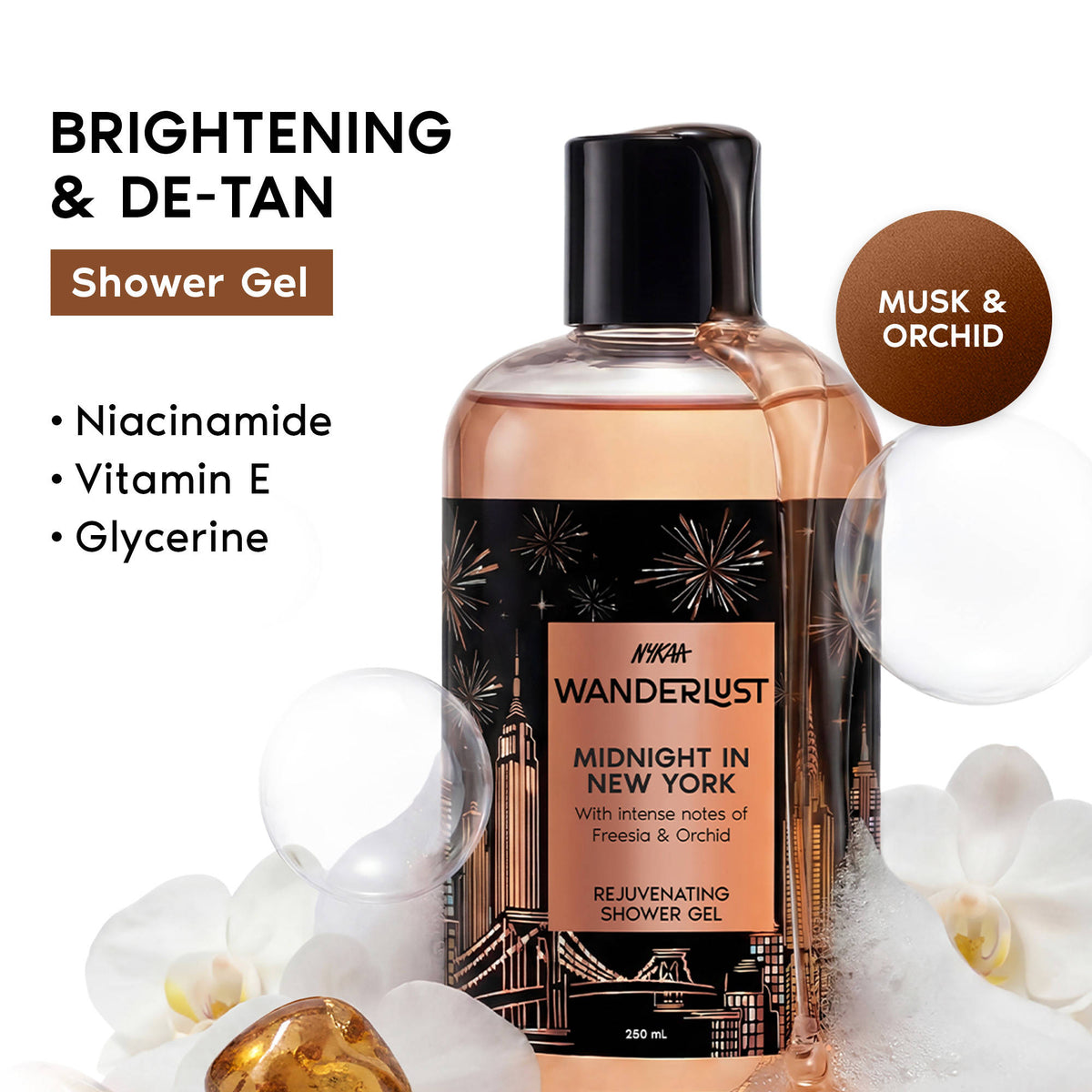 Nykaa Wanderlust Body Wash - Midnight in New York Perfume | Niacinamide & Vit E Hydrating Shower Gel | B20 - view 1