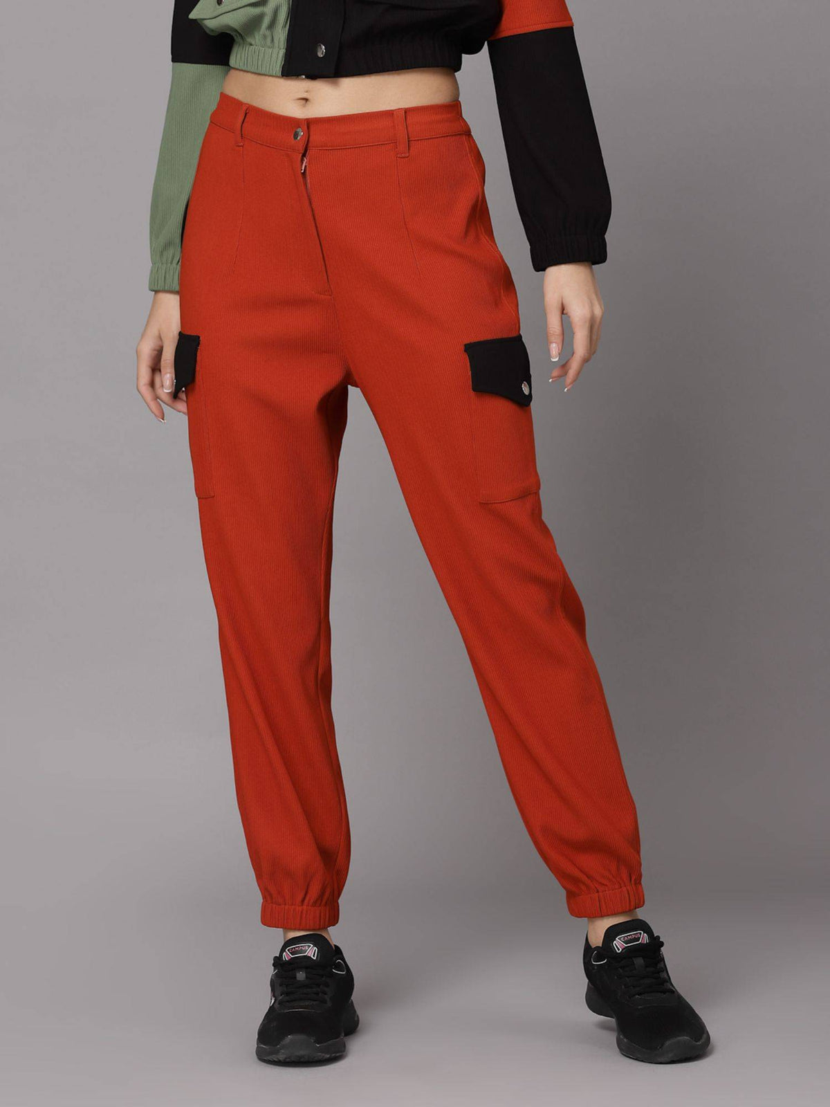 Red Solid Joggers | WJ89 - view 1