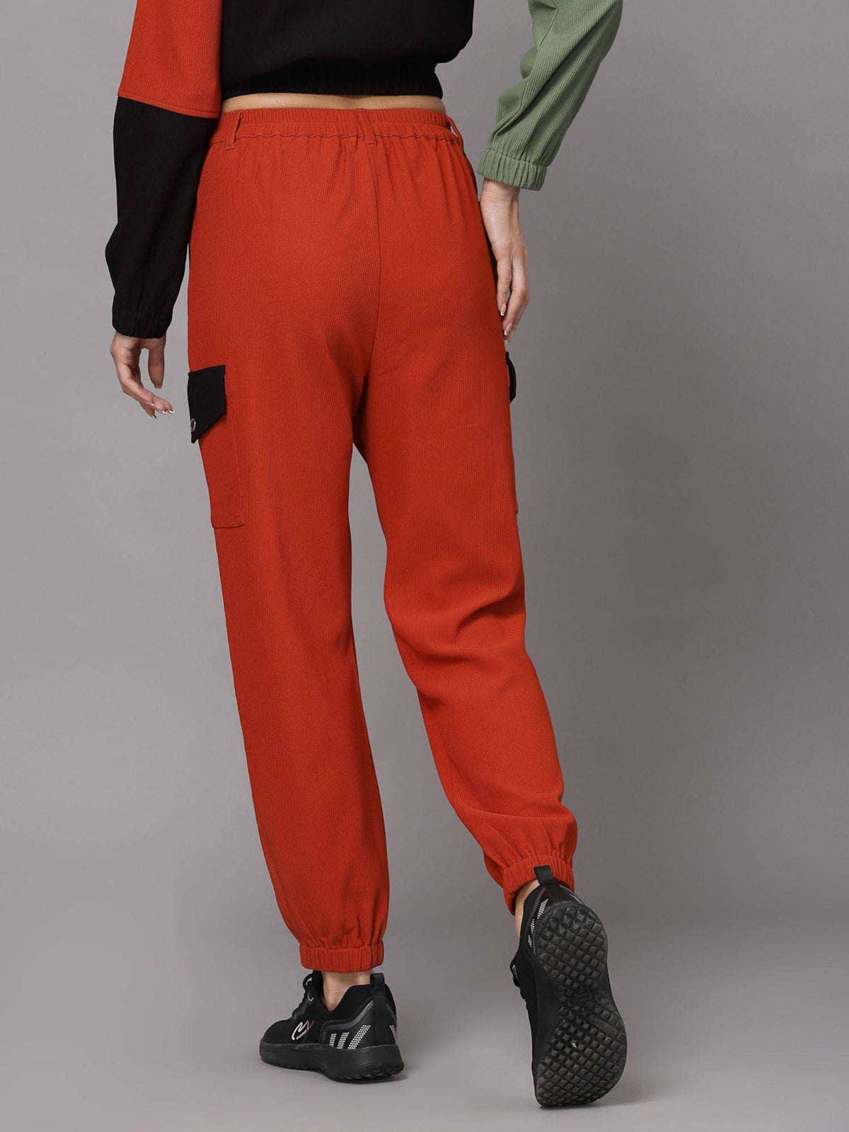 Red Solid Joggers | WJ89 - view 3
