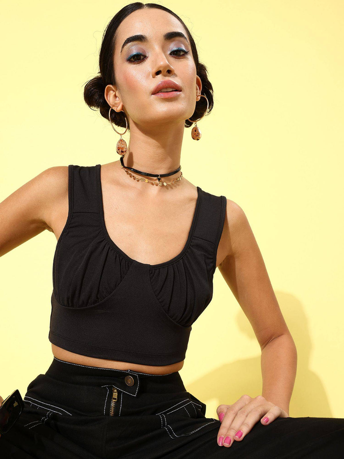Lavender Round Neck Crop Top | CT61 - view 11