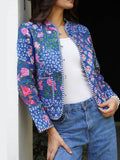 HOC Women Blue Cotton Short Reversible Jacket | JC78 - view 1