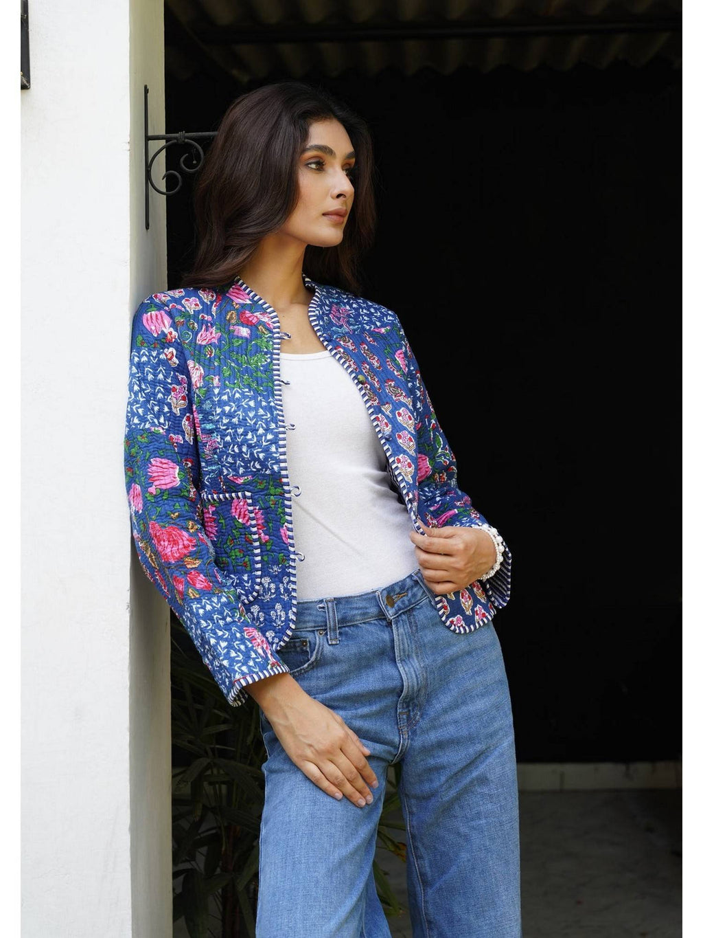 HOC Women Blue Cotton Short Reversible Jacket | JC78 - view 6