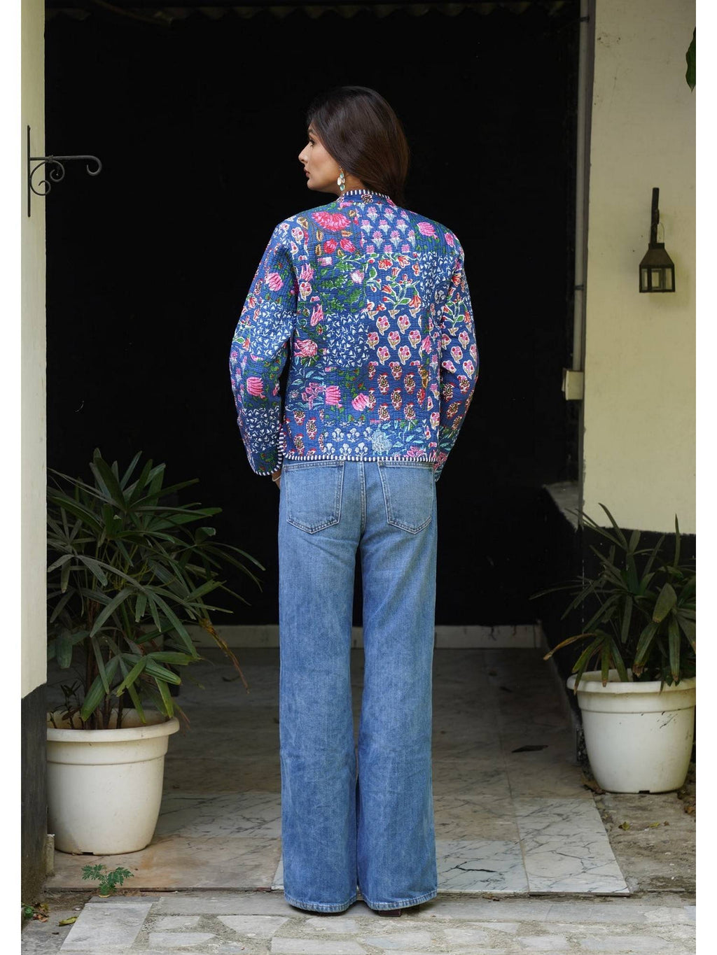 HOC Women Blue Cotton Short Reversible Jacket | JC78 - view 9