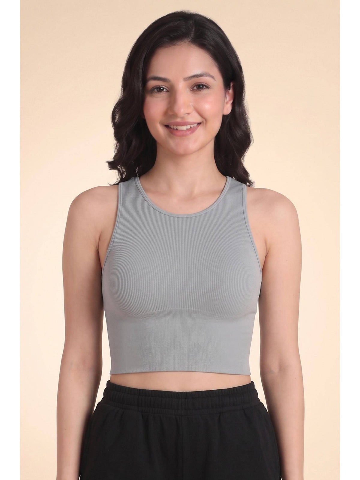 Zelocity Medium Impact Moisture Wicking Sports Bra - Ultimate Grey | sb09 - view 2