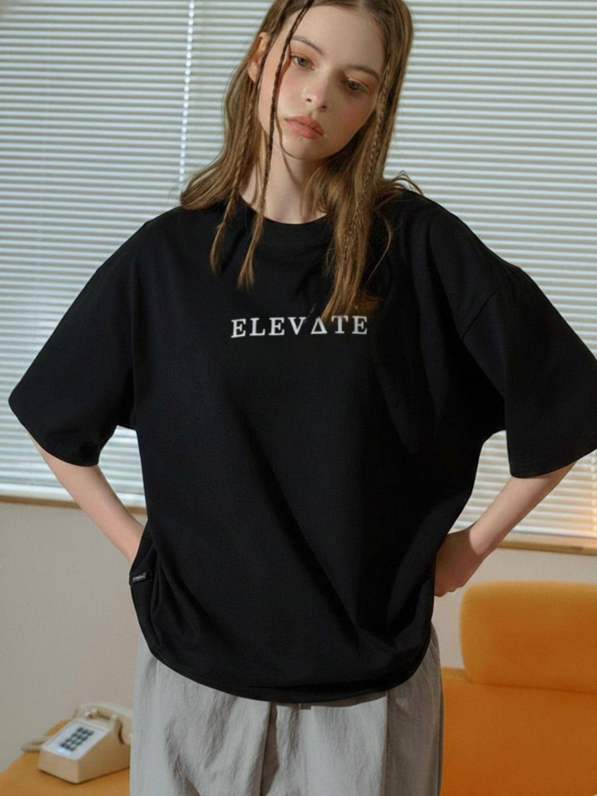 Women Printed Cotton Drop Shoulder Oversized T-shirt | TS56 - view 1