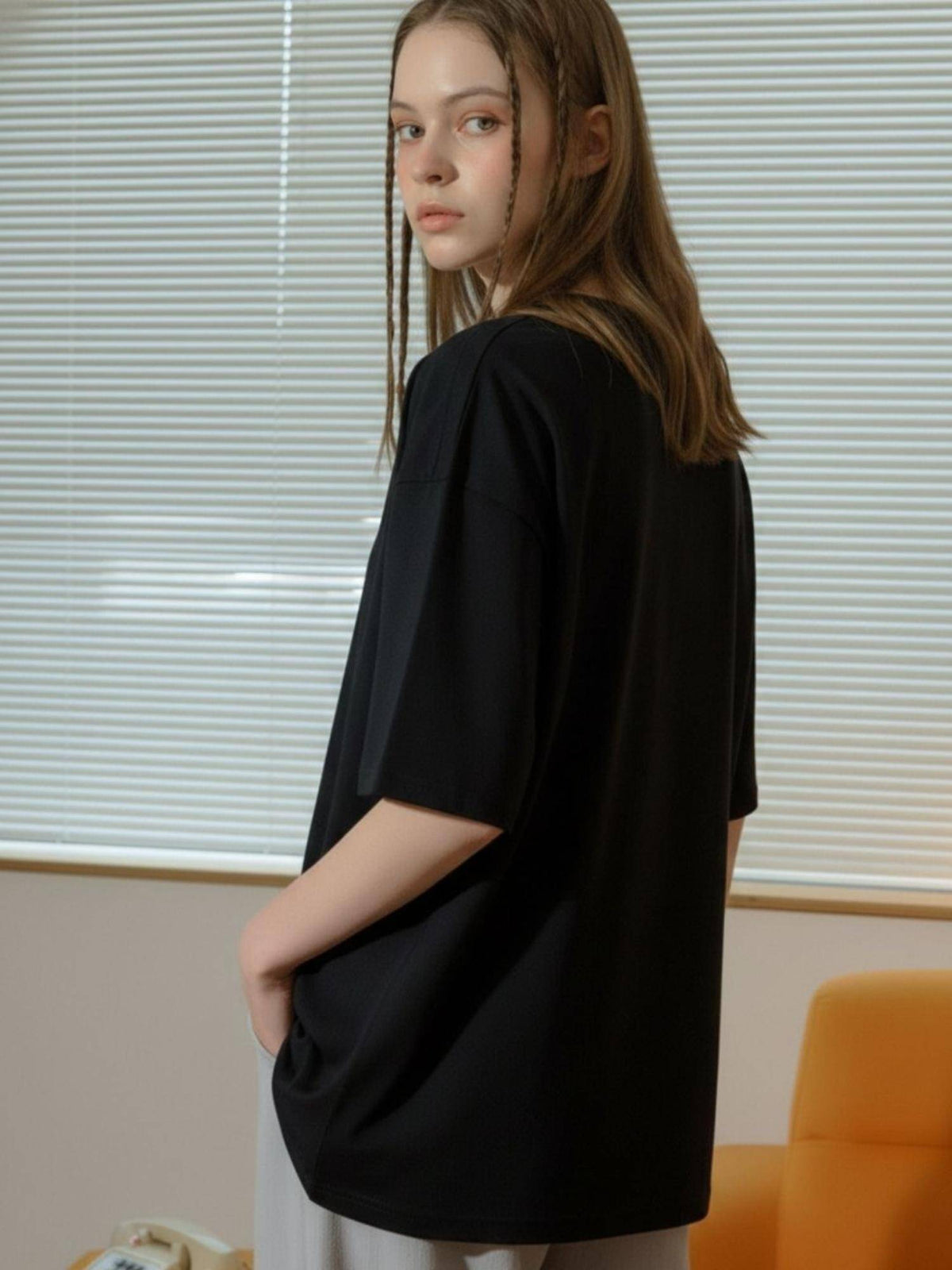 Women Printed Cotton Drop Shoulder Oversized T-shirt | TS56 - view 2