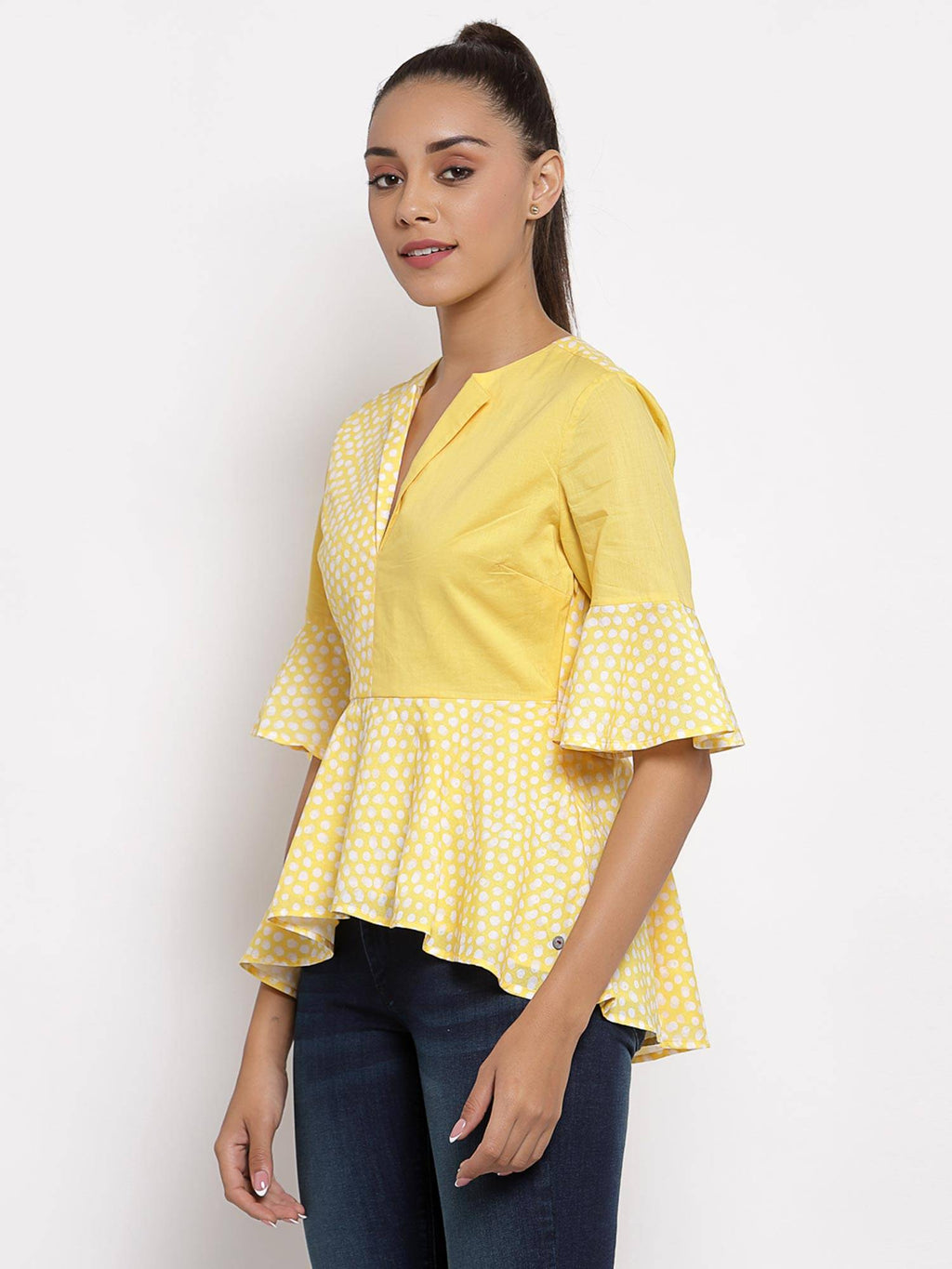 Yellow Mix Print Top | pt51 - view 3